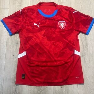 Men’s puma red Czech Republic national team 2024 jersey
